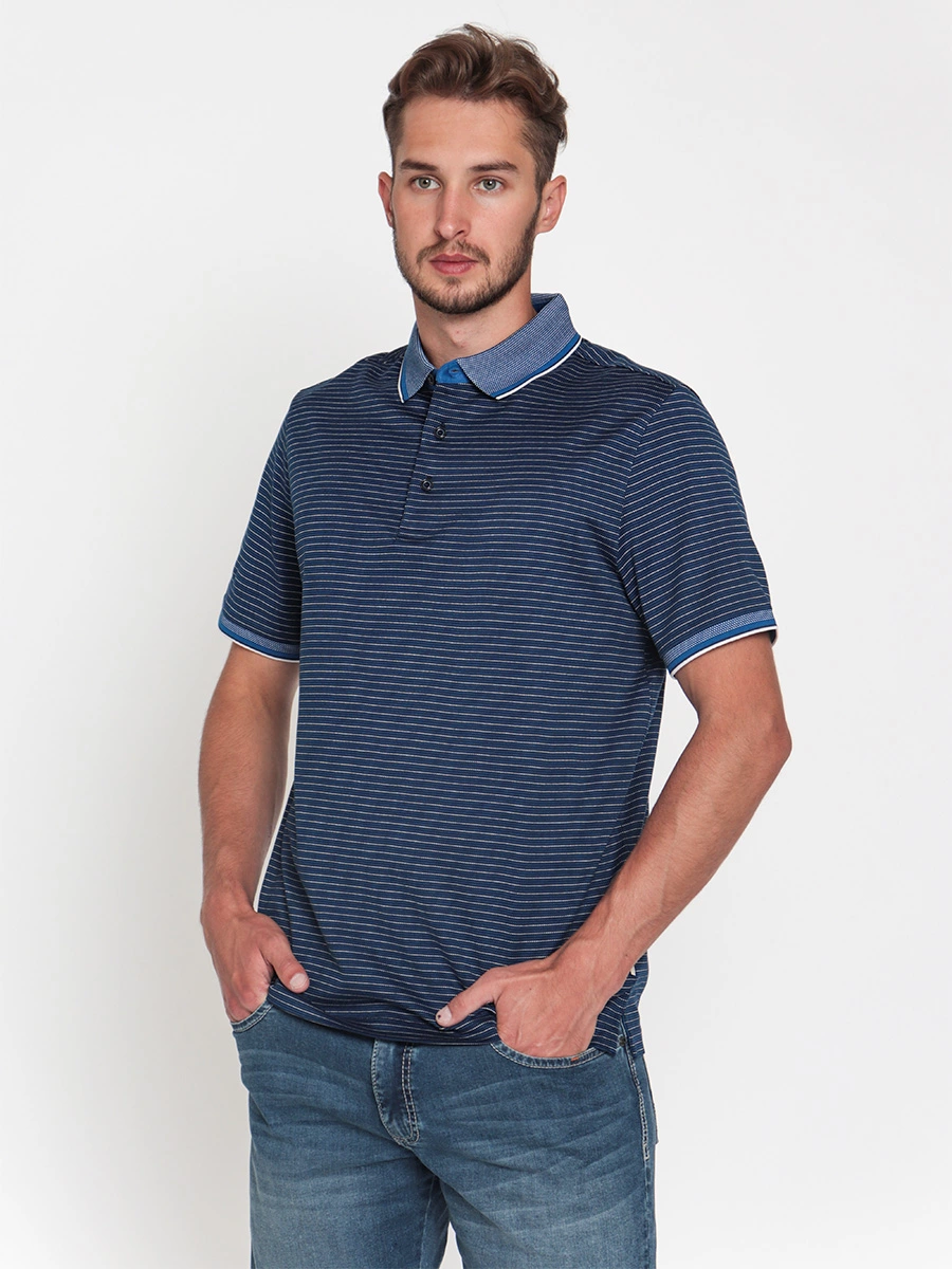 Поло в мелкую полоску